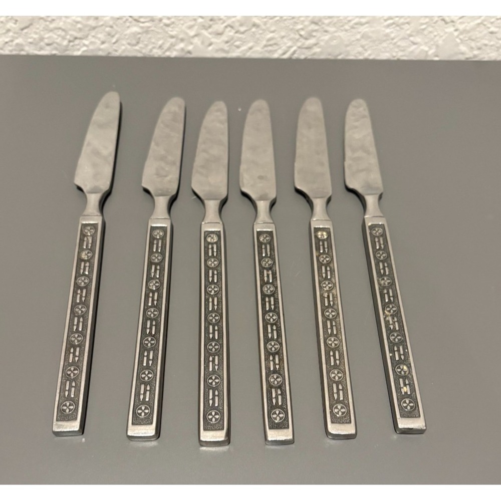 6 Vtg Mid-Century Modern Stanley Roberts "Matador" Stainless Steel Flatware